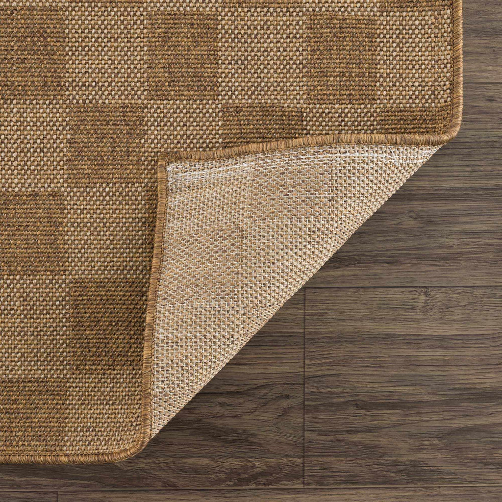 Kuval Checkered Brown Rug - thewrightstore