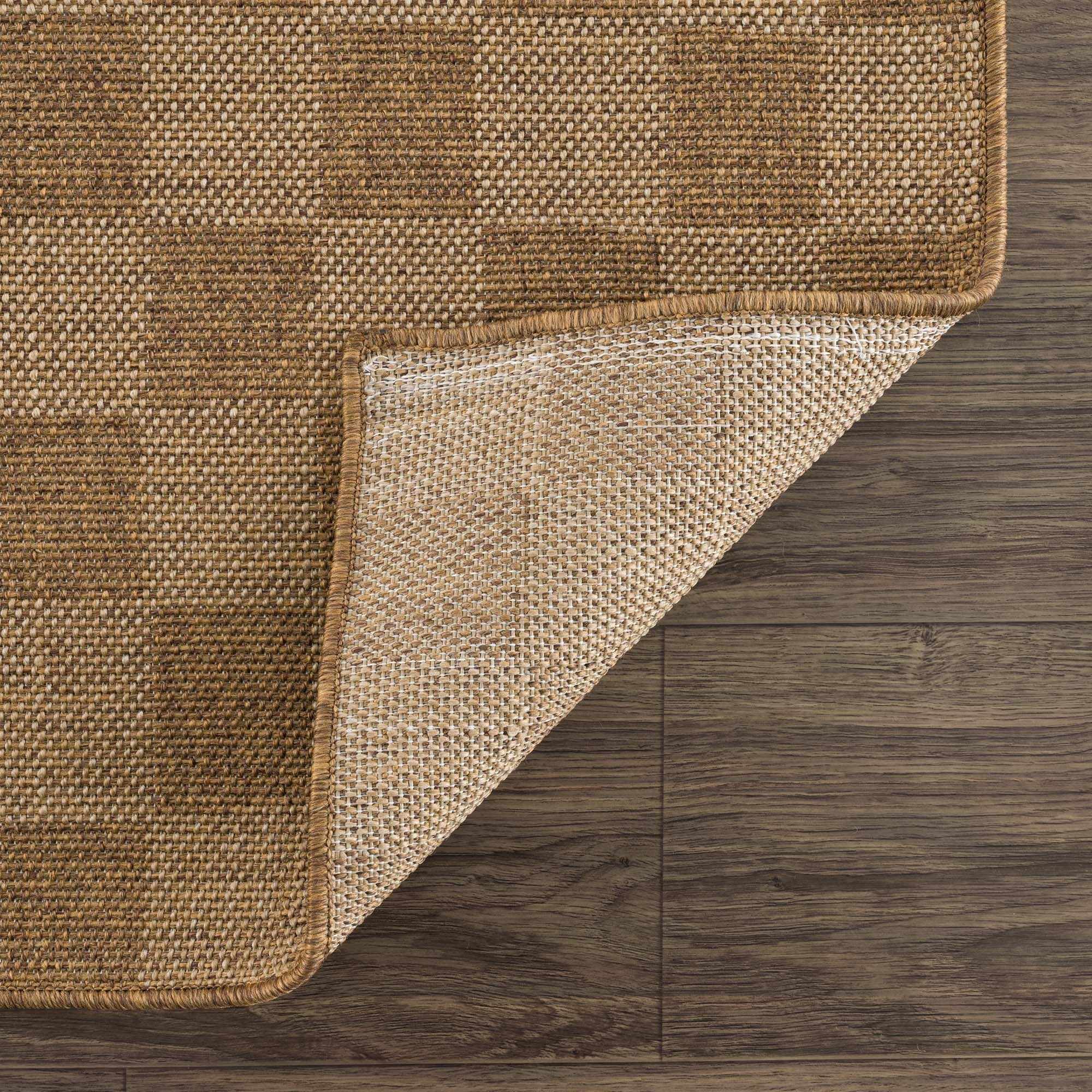 Kuval Checkered Brown Rug - thewrightstore