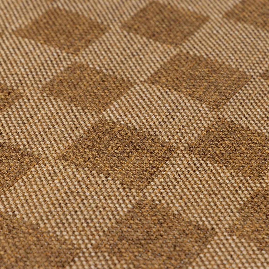 Kuval Checkered Brown Rug - thewrightstore