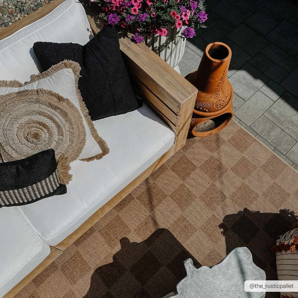 Kuval Checkered Brown Rug - thewrightstore