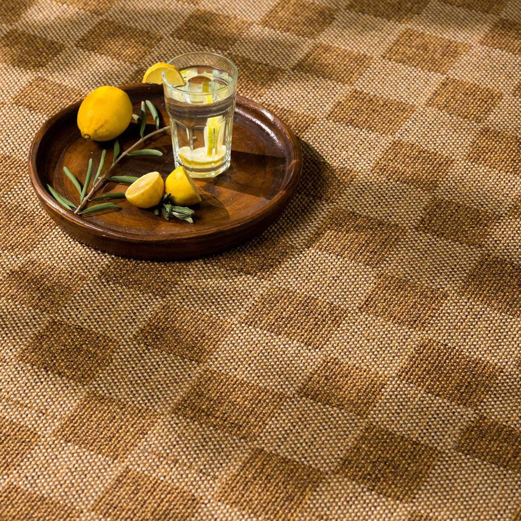 Kuval Checkered Brown Rug - thewrightstore