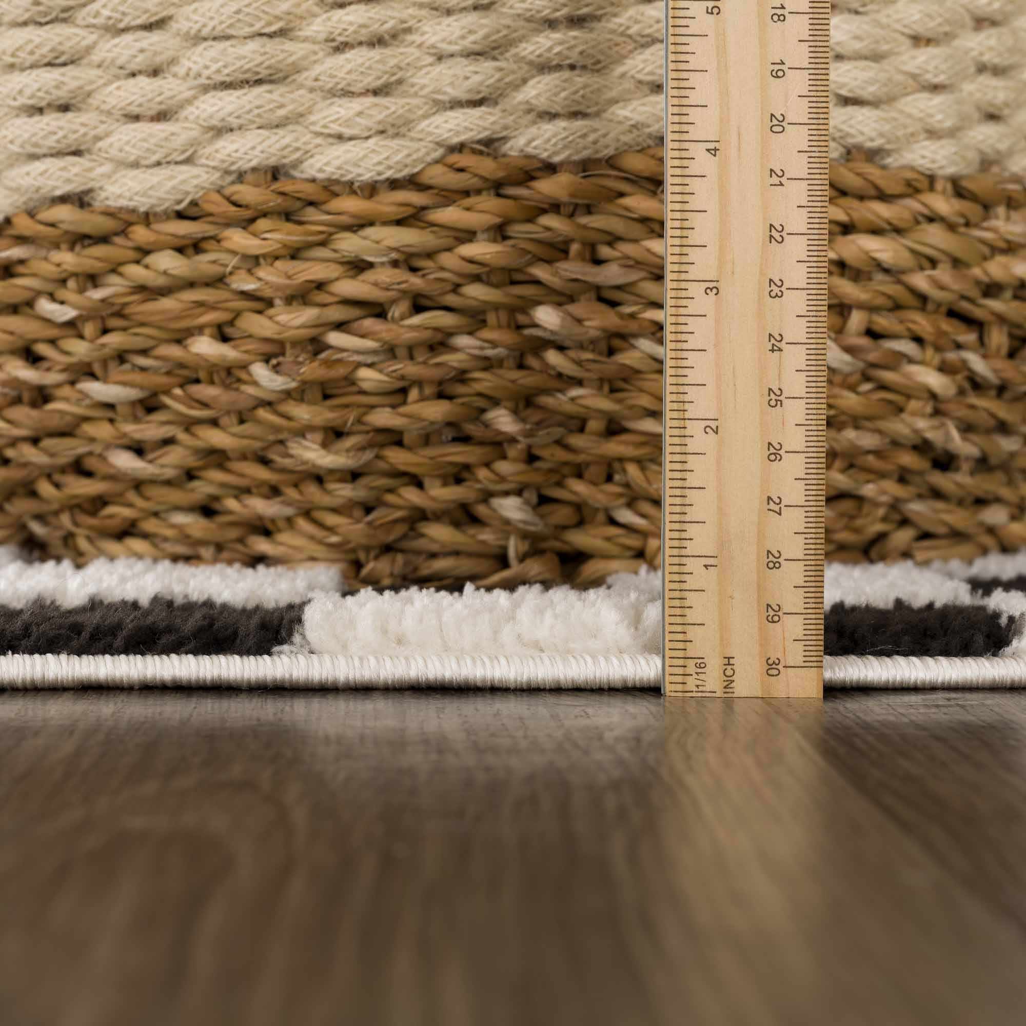 Lajos Black & White Checkered Plush Rug - thewrightstore