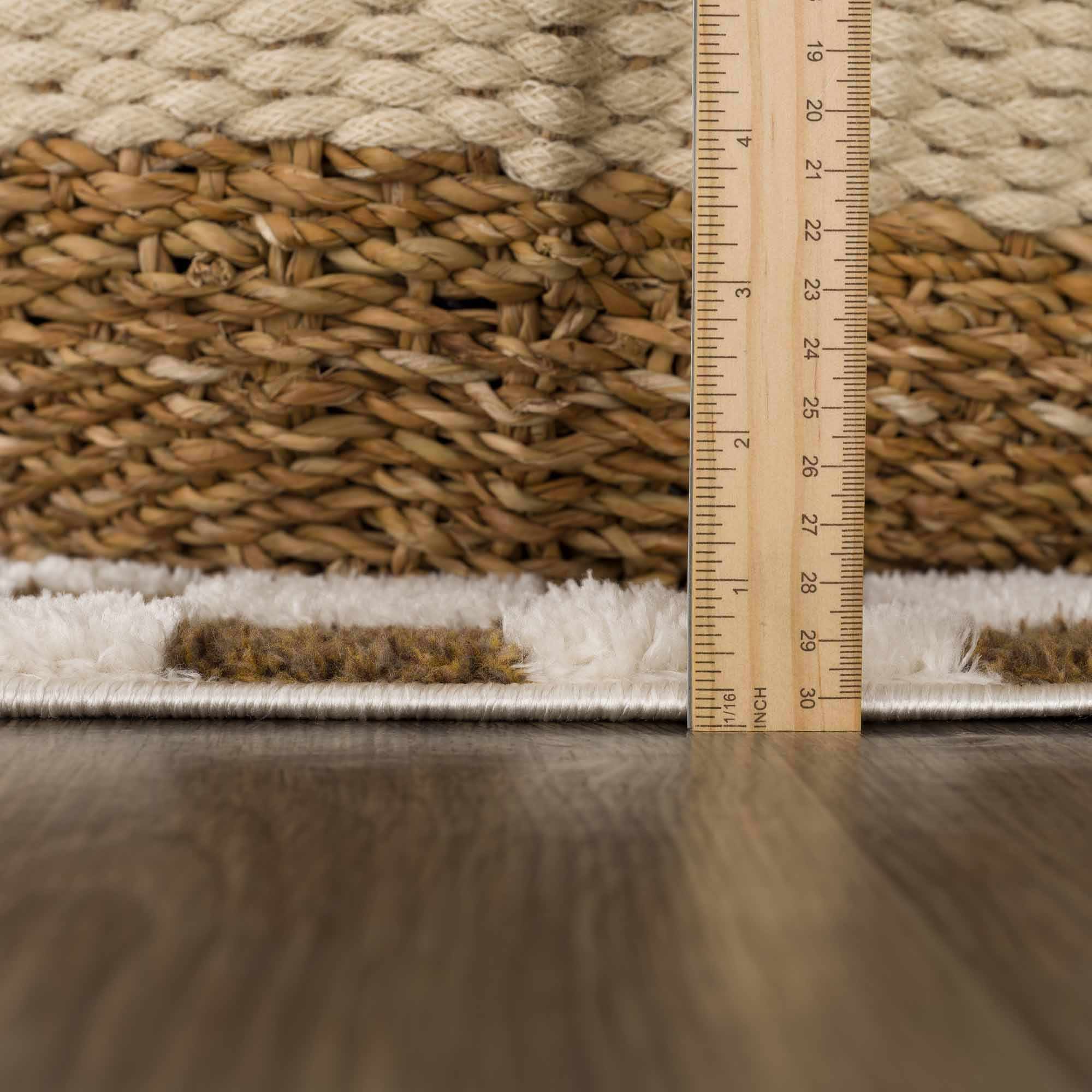 Lajos Brown Checkered Shag Rug - Clearance - thewrightstore