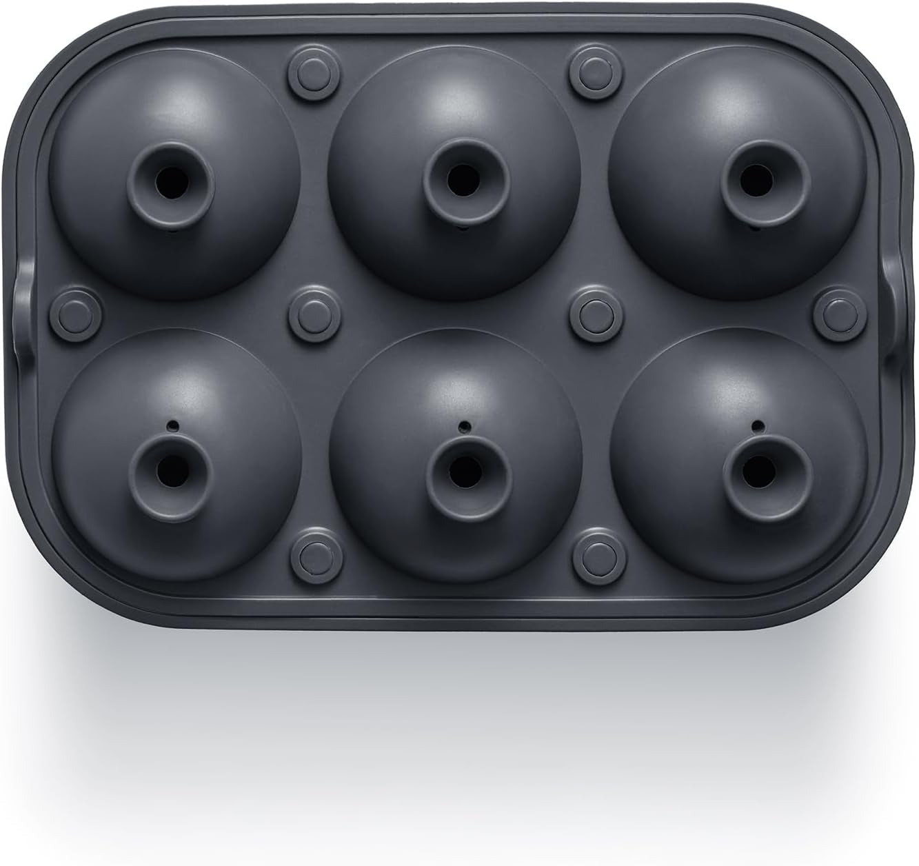 Large Silicone Ice Cube Molds with Built-In Easy-Fill Funnel - 2-Inch Round and Square Whiskey Ice Molds for Cocktails and Bourbon (Charcoal) - thewrightstore