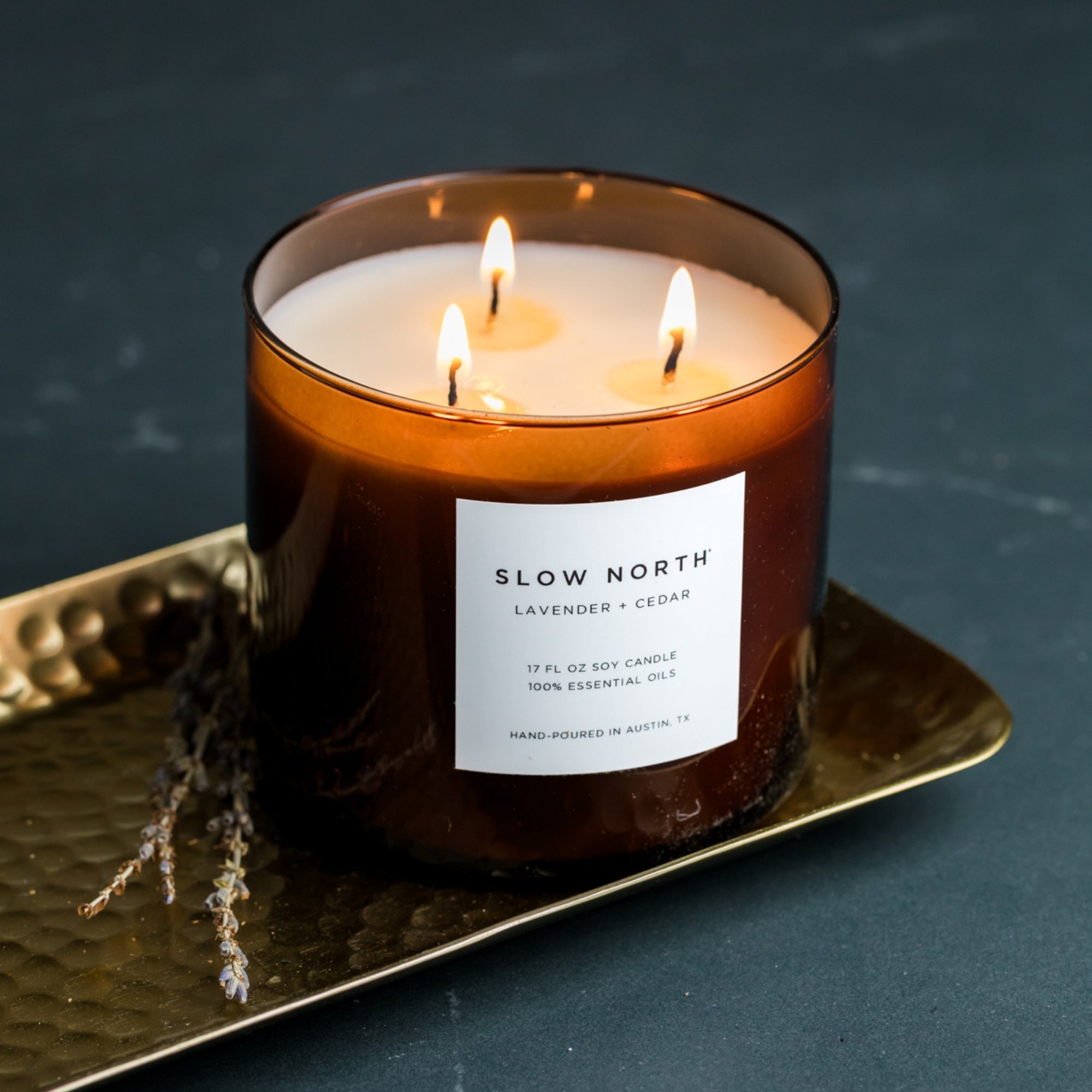 Lavender + Cedar - Signature 3 - Wick Candle - thewrightstore