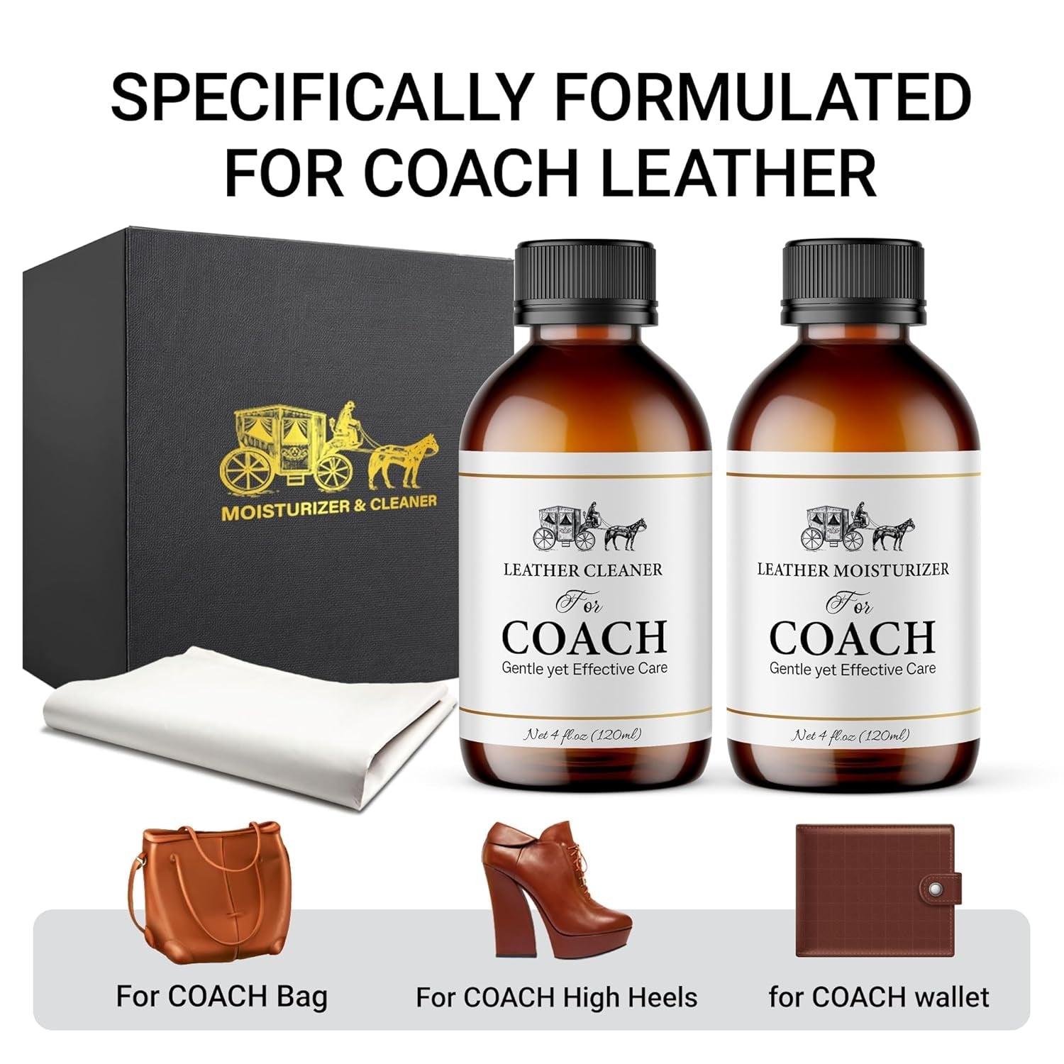 Leather Cleaner and Moisturizer Set for Vachetta Leather - Gently Cleans, Restores Shine, Softens, and Removes Stains and Light Scratches for All Luxury Brands - thewrightstore