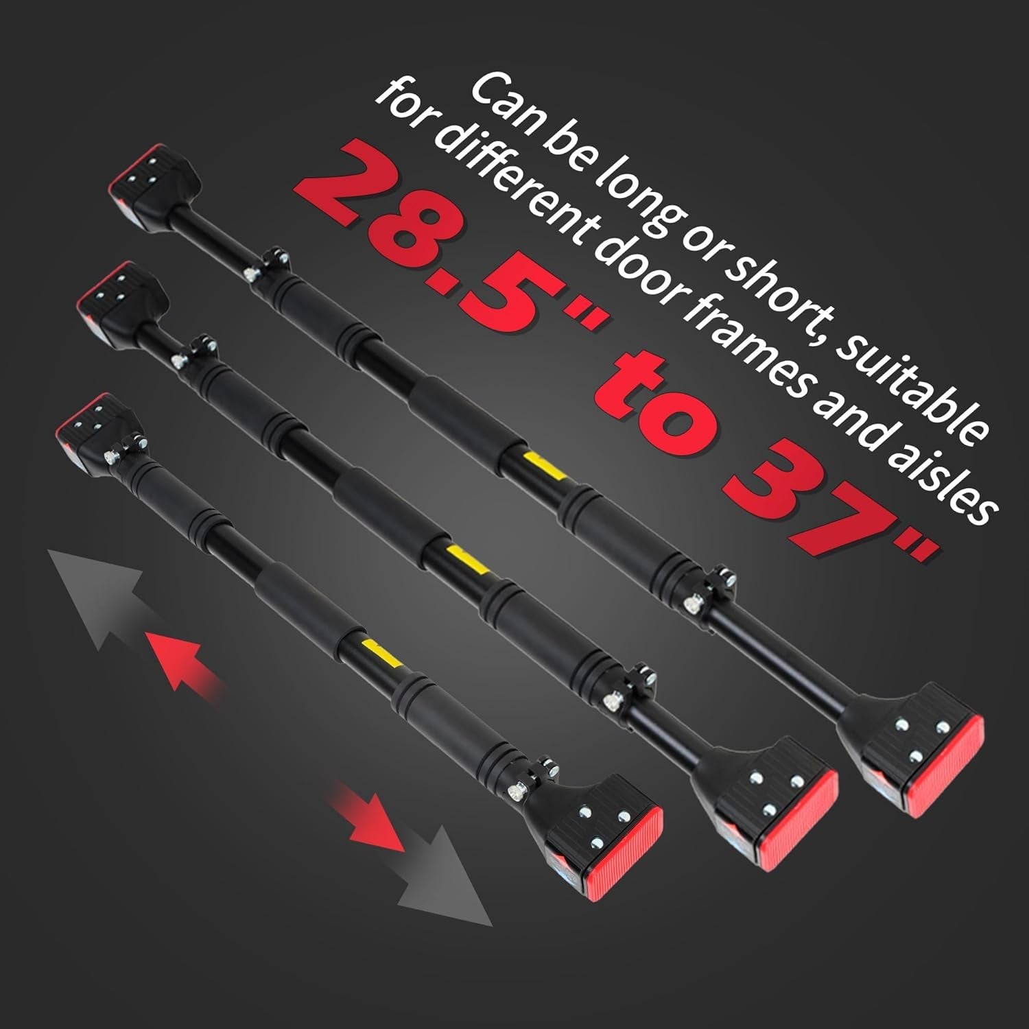 Leikefitness Adjustable Door Frame Pull-Up Bar for Upper Body Workouts - 28.3" to 37.8" Portable Design with Screwless Installation and Locking Mechanism - thewrightstore