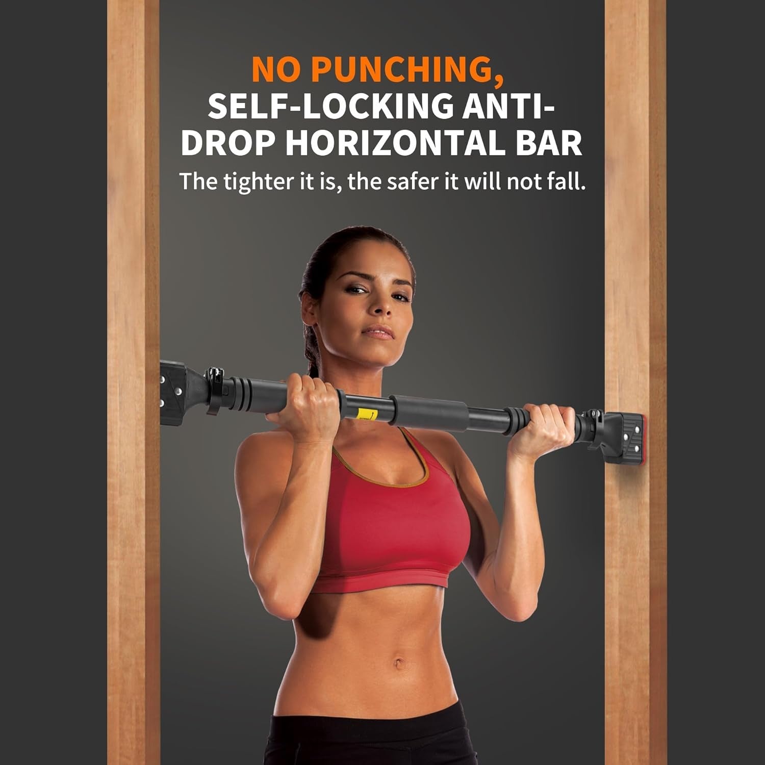 Leikefitness Adjustable Door Frame Pull-Up Bar for Upper Body Workouts - 28.3" to 37.8" Portable Design with Screwless Installation and Locking Mechanism - thewrightstore