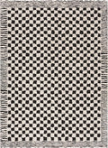 Leryn Black & White Checkered Area Rug - thewrightstore