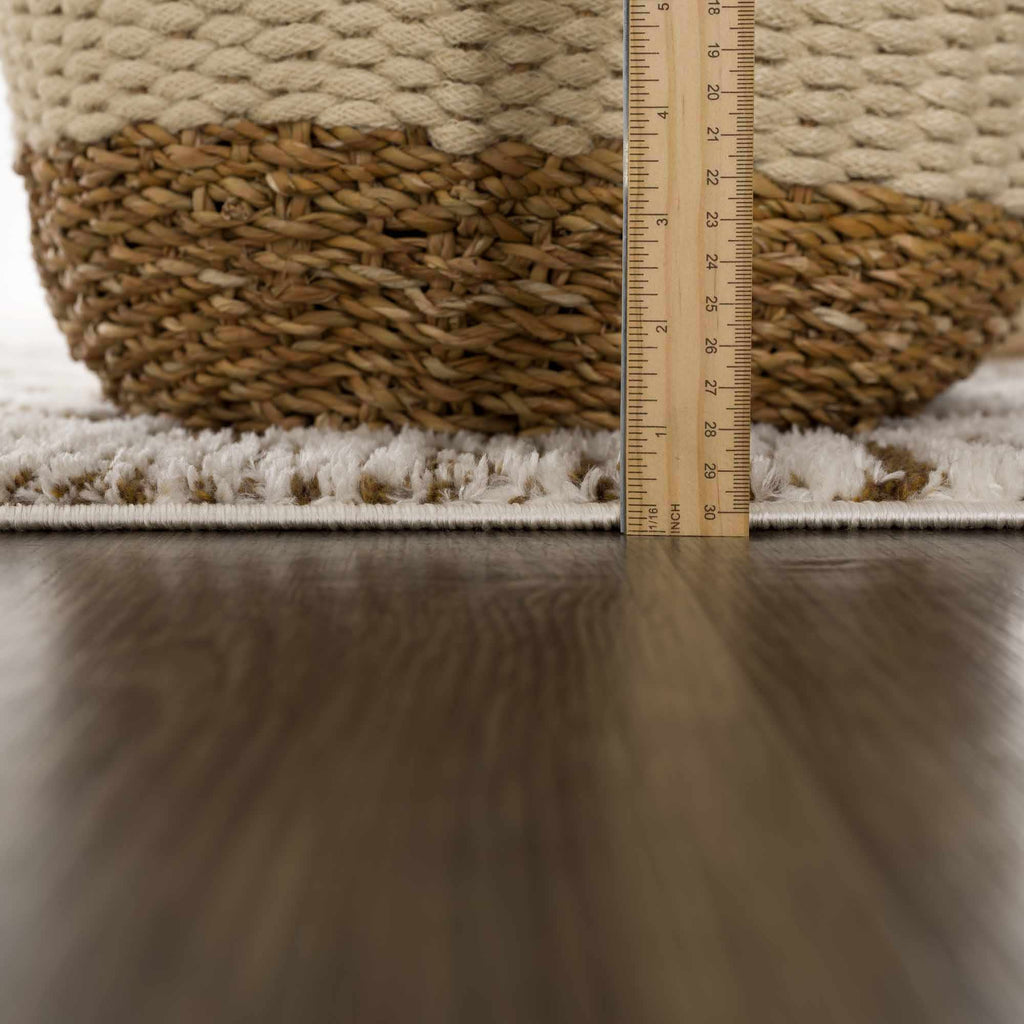 Leryn Brown Checkered Plush Rug - thewrightstore