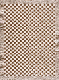 Leryn Brown Checkered Plush Rug - thewrightstore