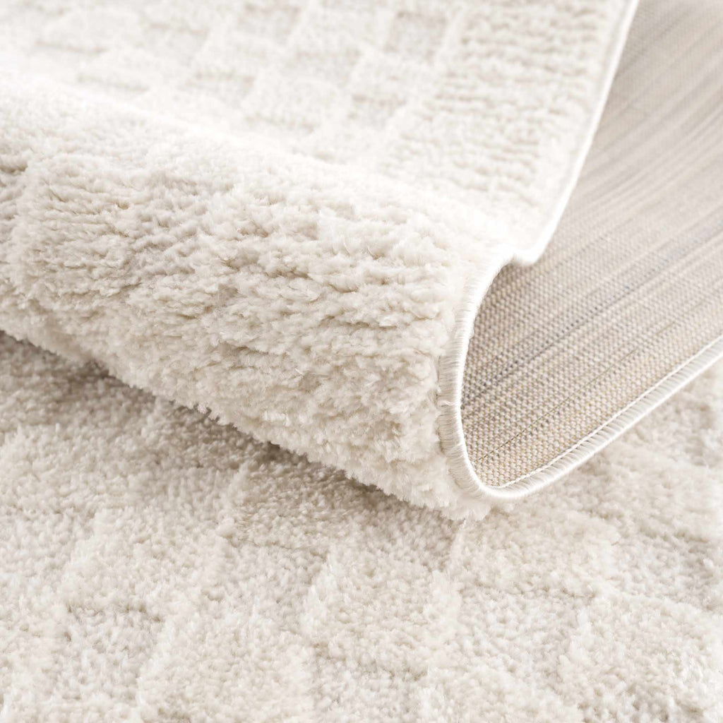 Leryn Ivory Checkered Area Rug - thewrightstore