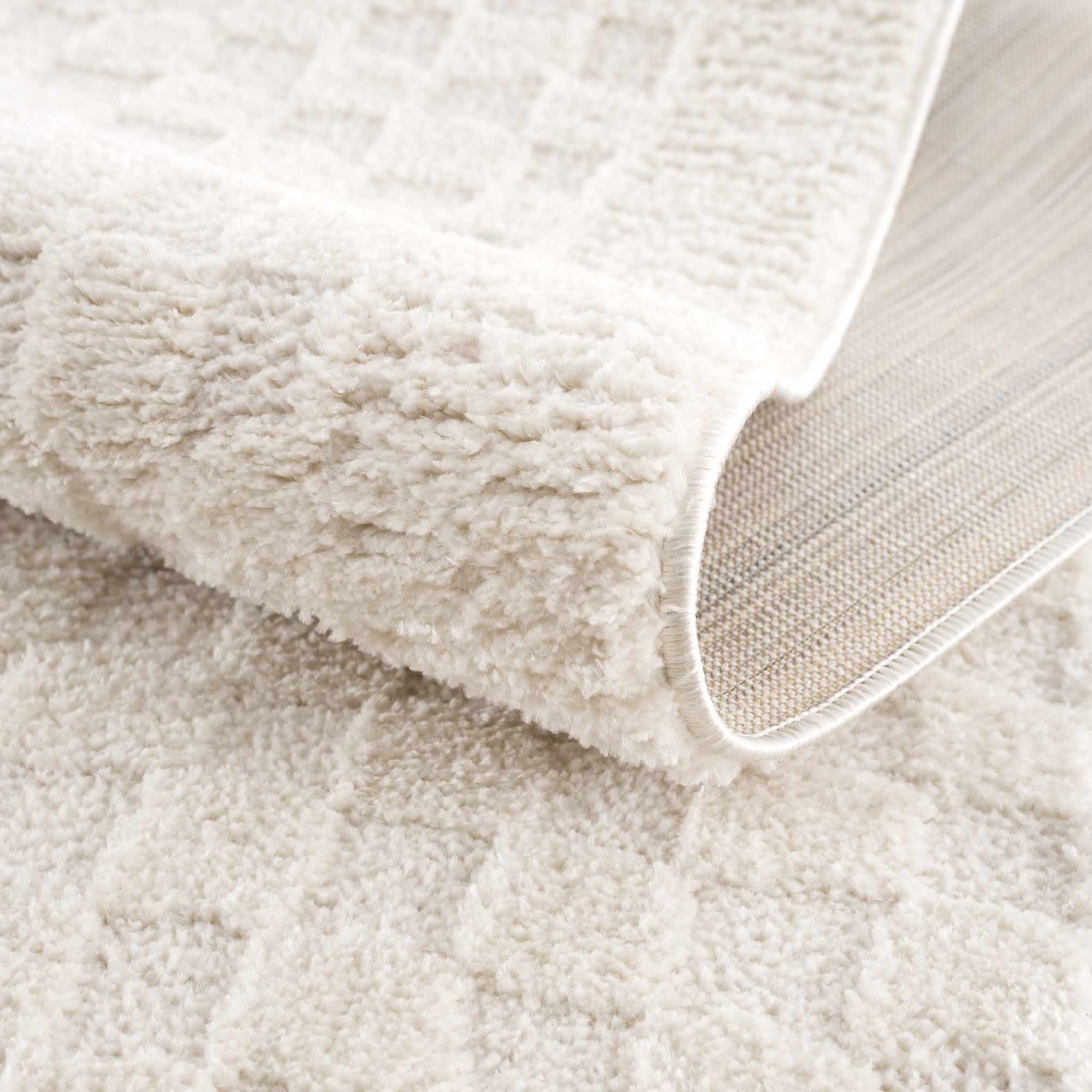 Leryn Ivory Checkered Area Rug - thewrightstore