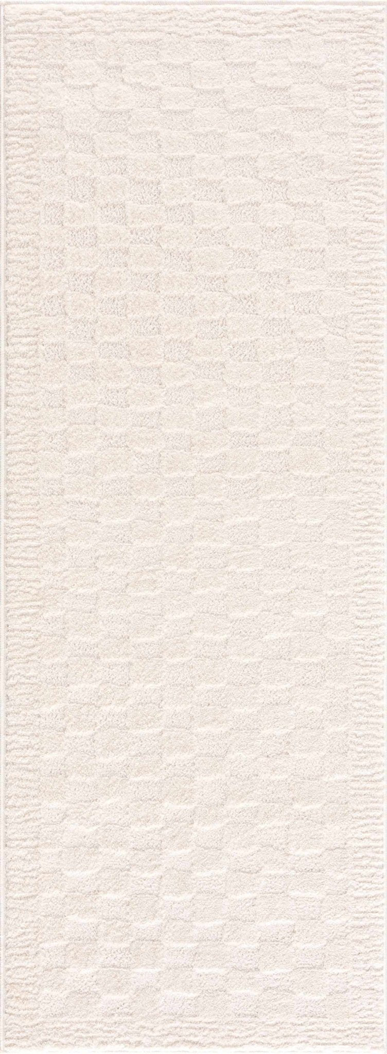Leryn Ivory Checkered Area Rug - thewrightstore
