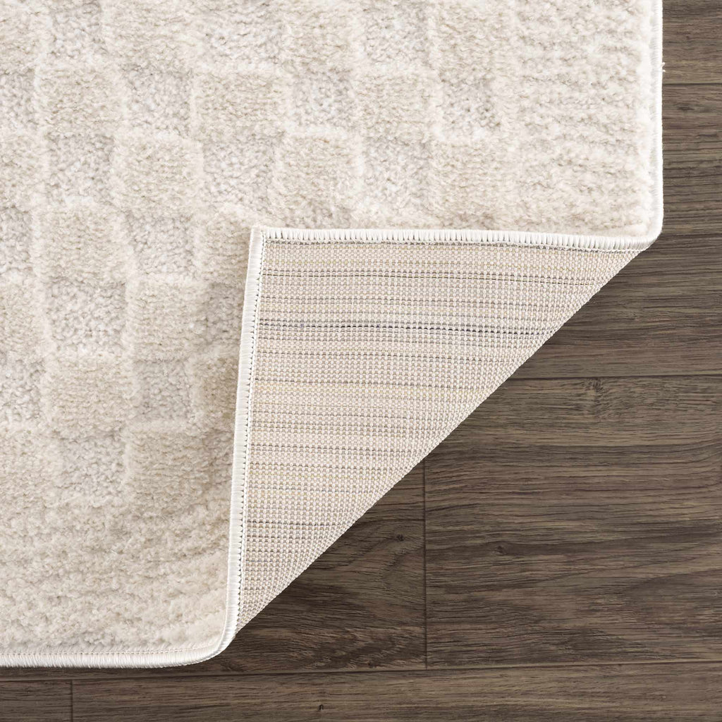 Leryn Ivory Checkered Area Rug - thewrightstore