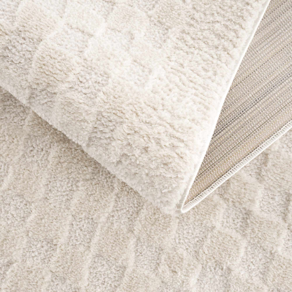 Leryn Ivory Checkered Area Rug - thewrightstore
