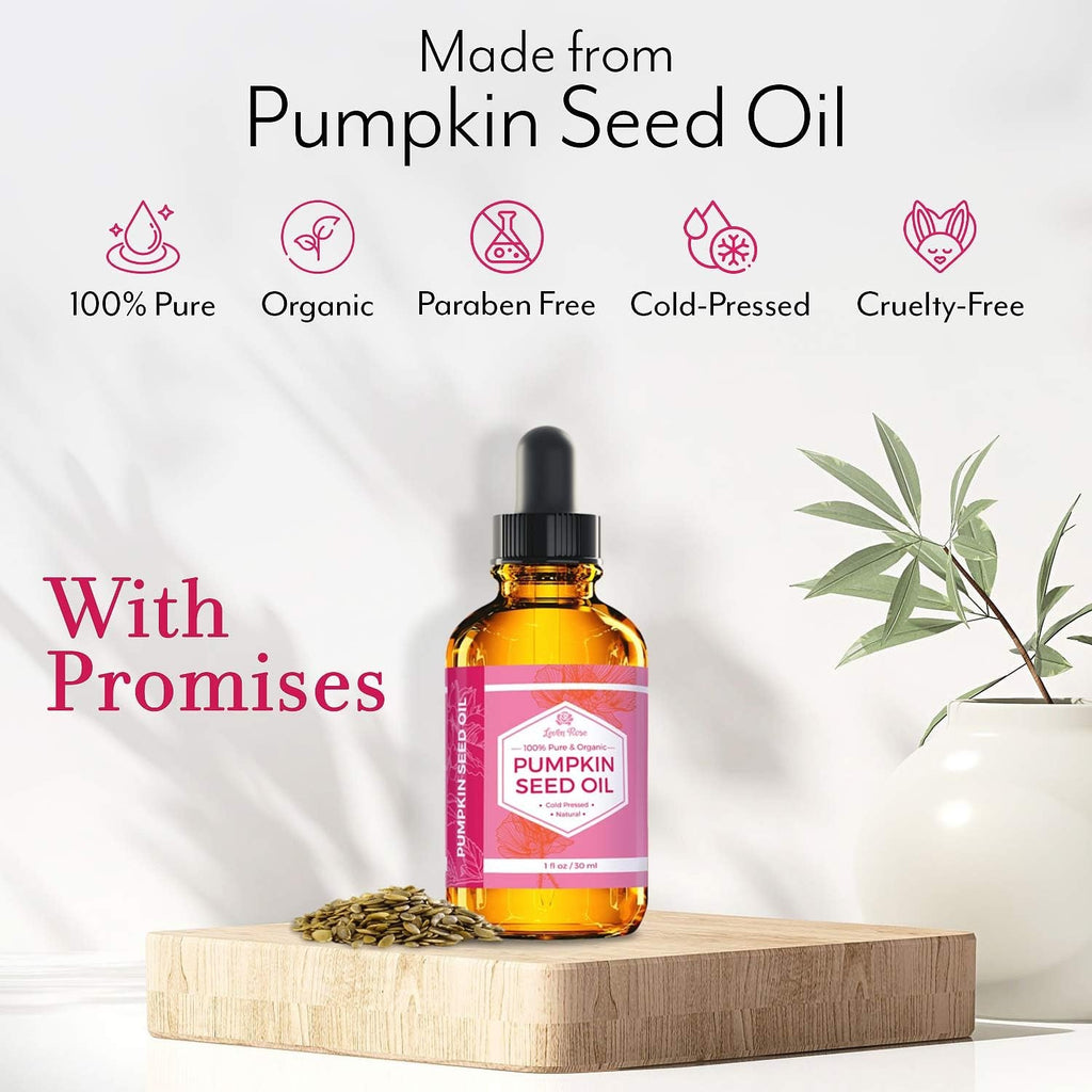 Leven Rose 100% Pure Pumpkin Seed Oil for Hair Growth and Skin Hydration - 2 Oz Natural Moisturizing Extract for Scalp, Skin, and Nails - thewrightstore