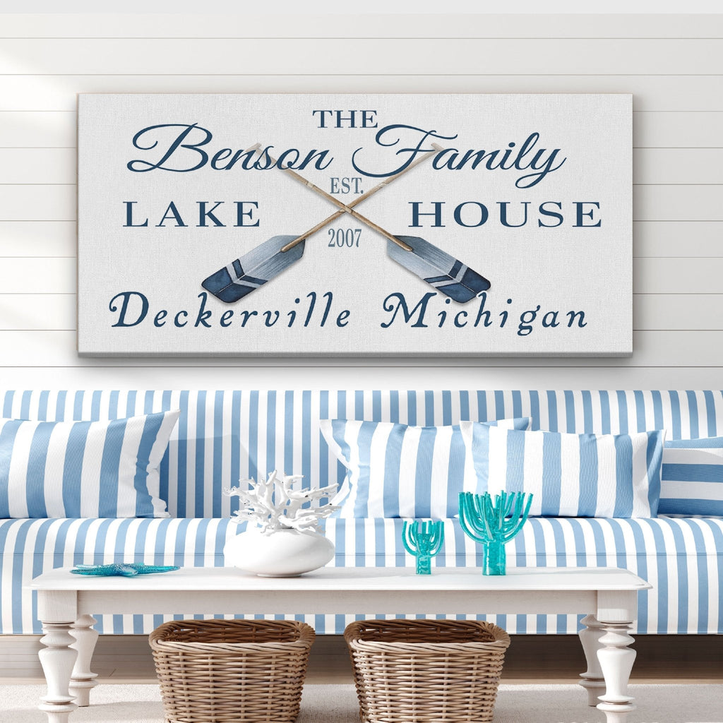 Longitude Latitude Personalized Coordinates Sign, With, Rustic Oars Paddles - thewrightstore