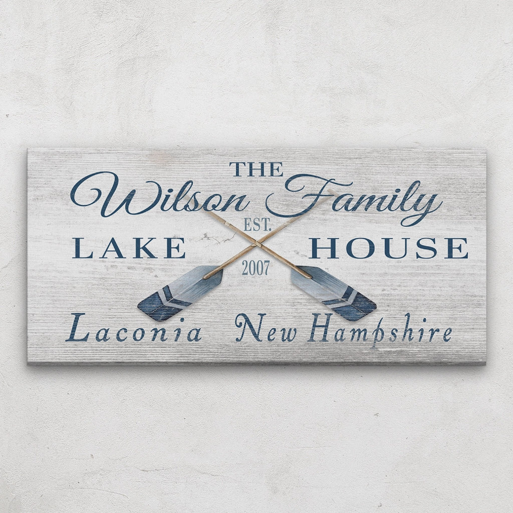 Longitude Latitude Personalized Coordinates Sign, With, Rustic Oars Paddles - thewrightstore