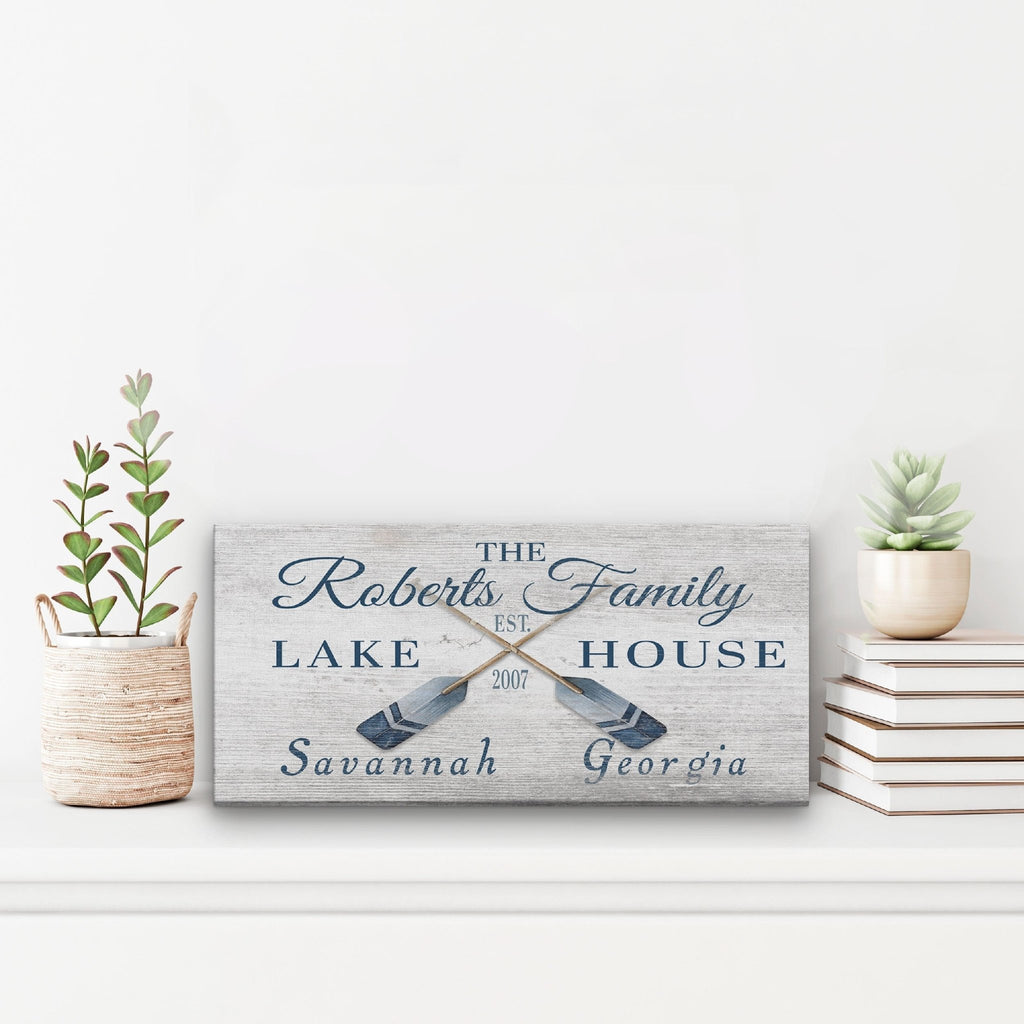 Longitude Latitude Personalized Coordinates Sign, With, Rustic Oars Paddles - thewrightstore