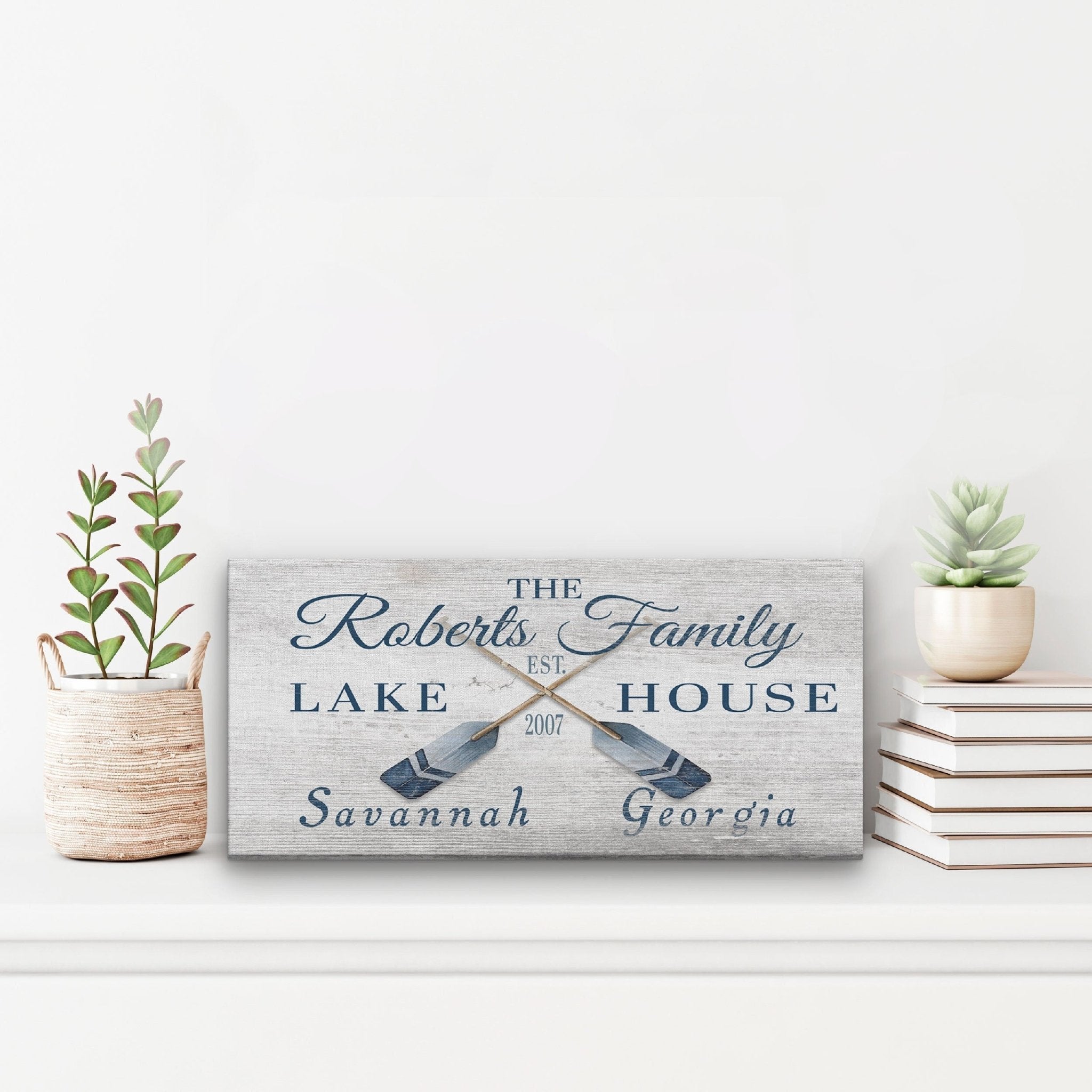 Longitude Latitude Personalized Coordinates Sign, With, Rustic Oars Paddles - thewrightstore