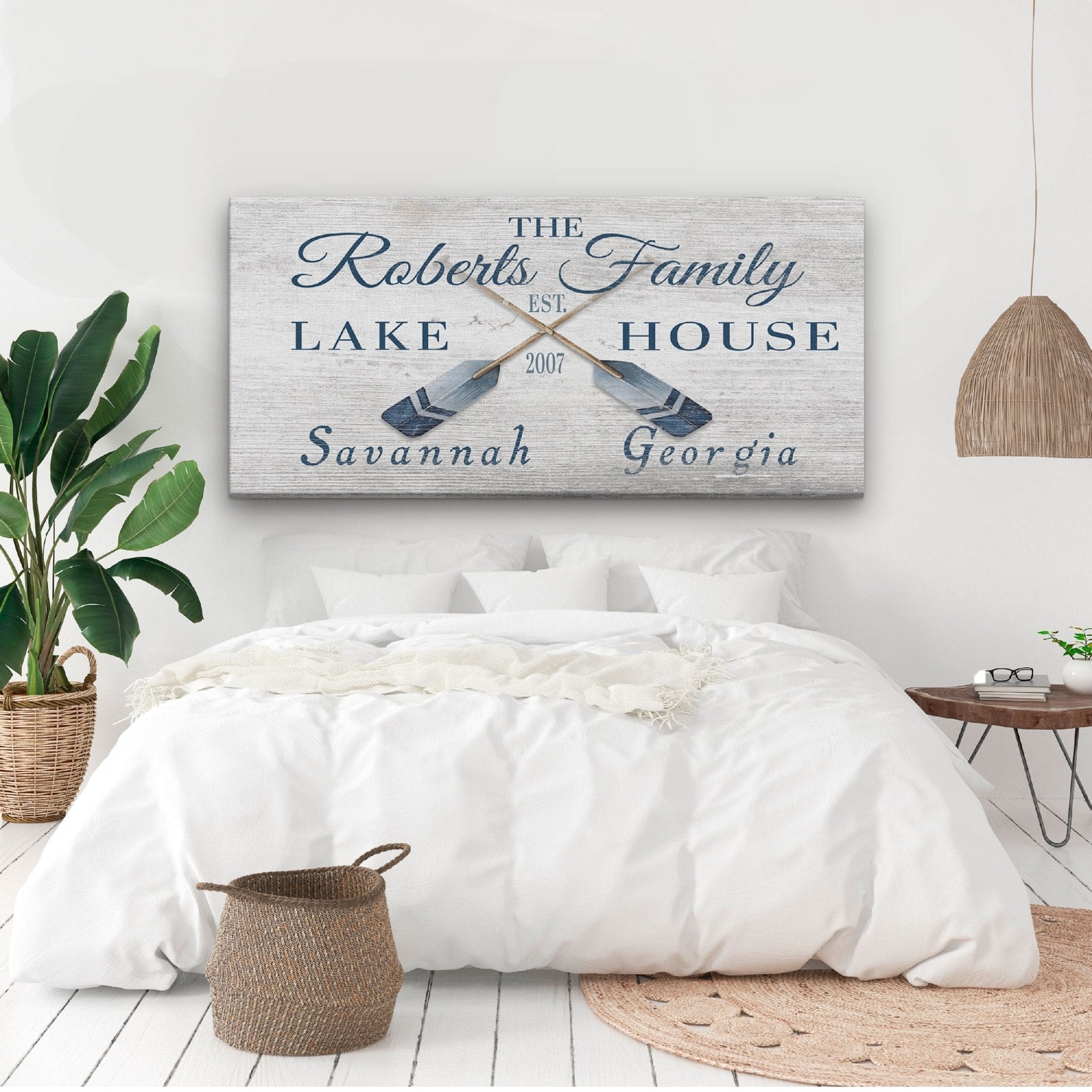 Longitude Latitude Personalized Coordinates Sign, With, Rustic Oars Paddles - thewrightstore