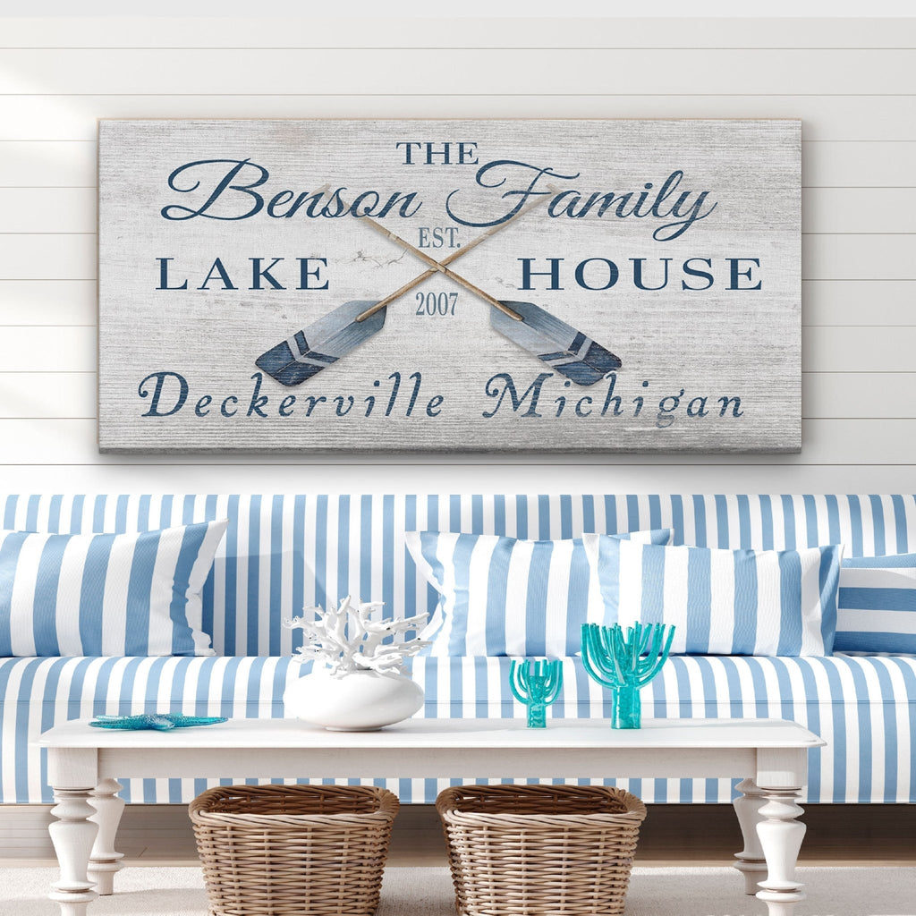 Longitude Latitude Personalized Coordinates Sign, With, Rustic Oars Paddles - thewrightstore