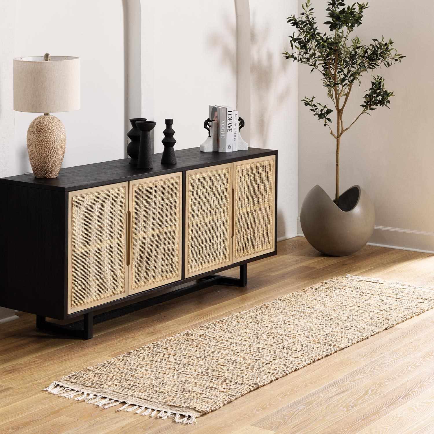 Lonut Checkered Jute Area Rug - Clearance - thewrightstore