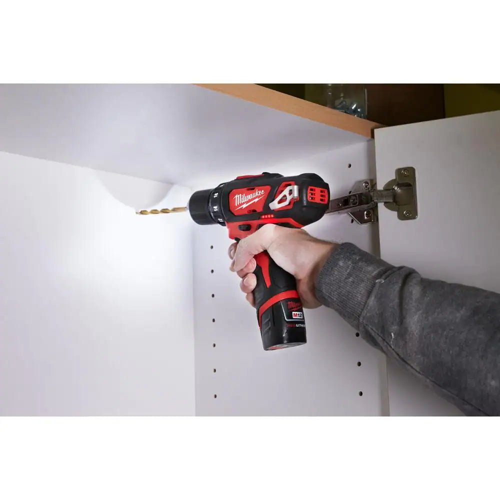 M12 12V Lithium - Ion Cordless Combo Kit (5 - Tool) with Two 1.5 Ah Batteries, Charger and Tool Bag - thewrightstore