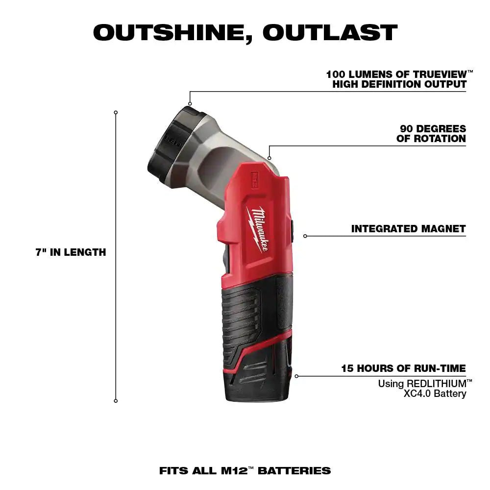 M12 12V Lithium - Ion Cordless Combo Kit (5 - Tool) with Two 1.5 Ah Batteries, Charger and Tool Bag - thewrightstore