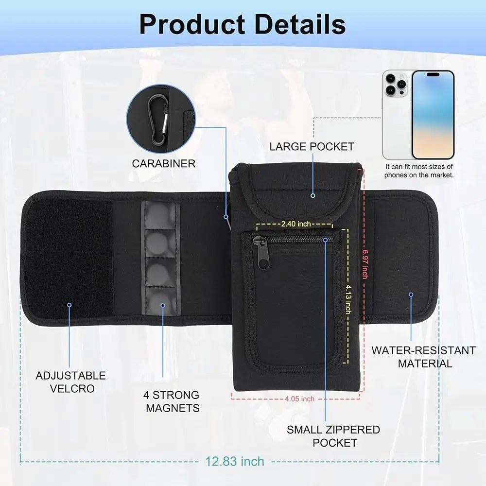 Magnetic Gym Water Bottle Bag Holder, Built - In Magnet for Easy Attachment to Metal Surface, Magnetic Bottle Sleeve Pouch - thewrightstore