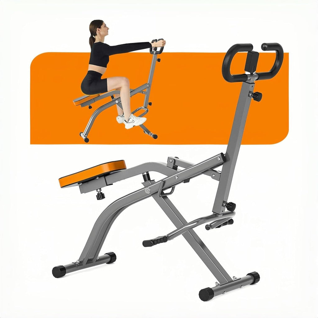 Magnetic Rowing Machine for Home Use, Foldable Design with Silent Resistance for Effective Fat Burning and Muscle Sculpting, Silver - thewrightstore