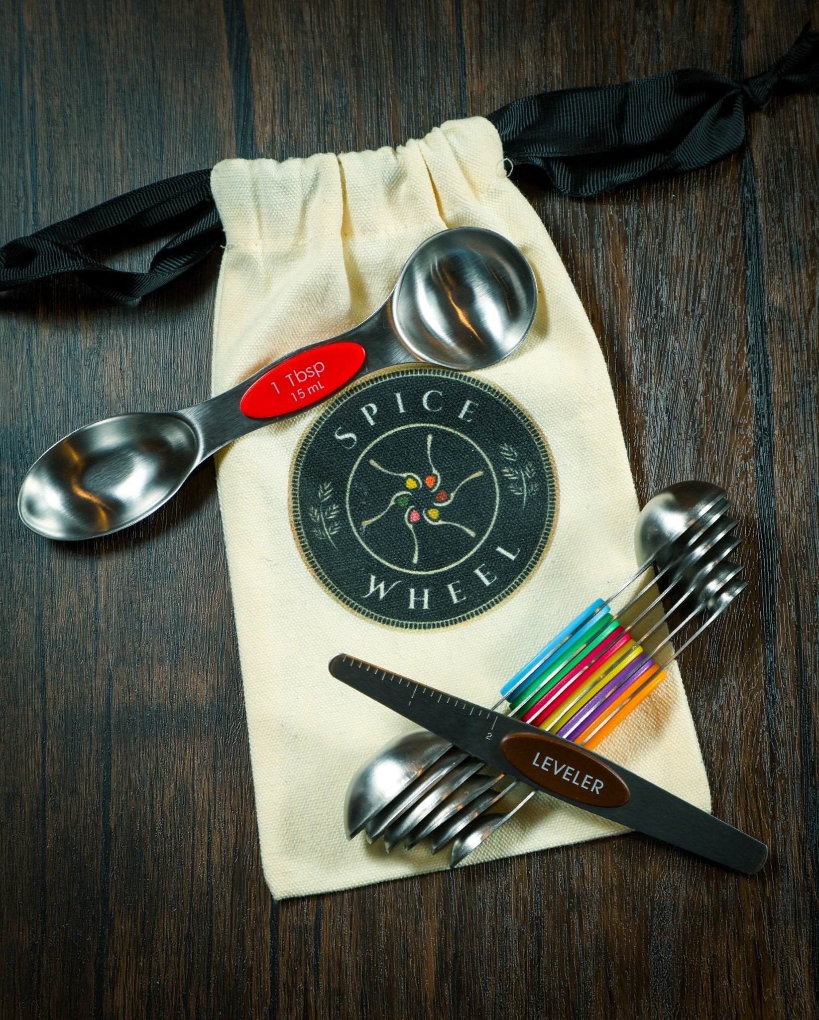 Magnetic Spoons with leveler and Canvas Gift Bag - thewrightstore
