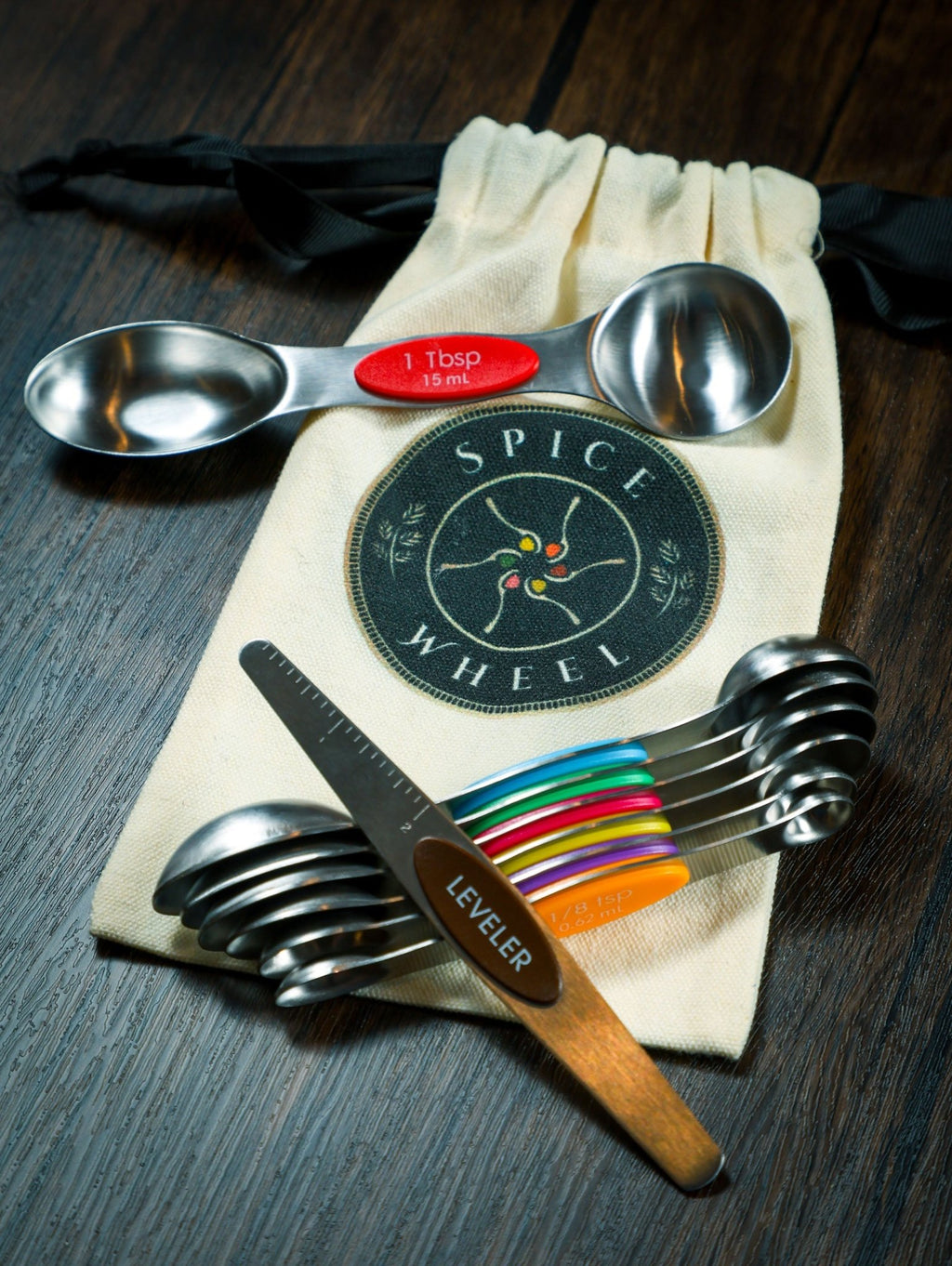 Magnetic Spoons with leveler and Canvas Gift Bag - thewrightstore