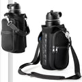 Magnetic Water Bottle Holder Gym Water Bottle Carrier Bag W/ Phone Pocket Handle Shoulder Strap 6 Built - In Magnets Water Bottle - thewrightstore