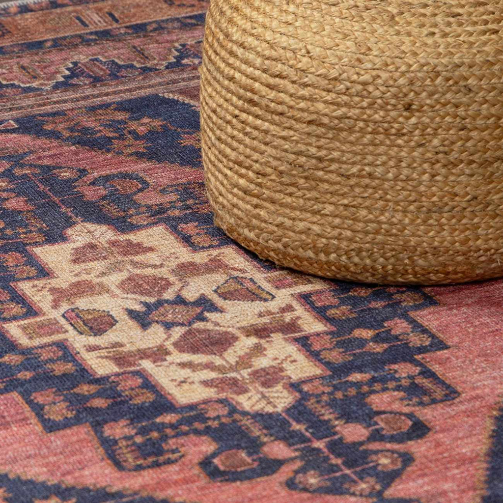 Malamote Vintage Flat Pile Washable Rug - thewrightstore