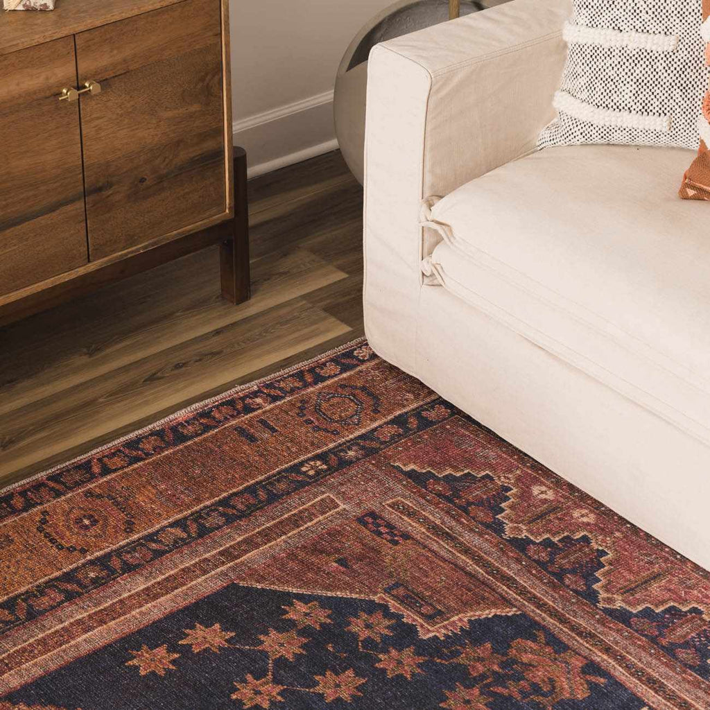 Malamote Vintage Flat Pile Washable Rug - thewrightstore