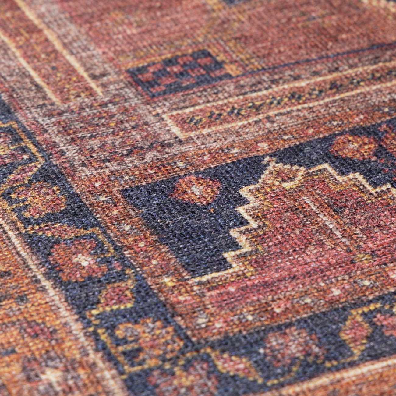 Malamote Vintage Flat Pile Washable Rug - thewrightstore