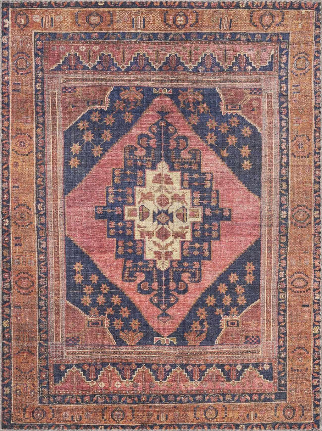 Malamote Vintage Flat Pile Washable Rug - thewrightstore
