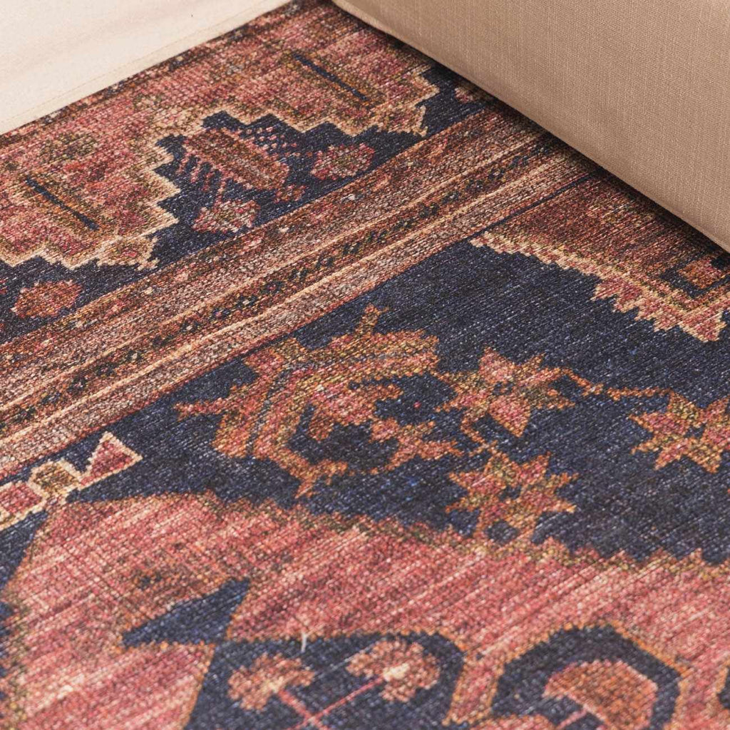 Malamote Vintage Flat Pile Washable Rug - thewrightstore