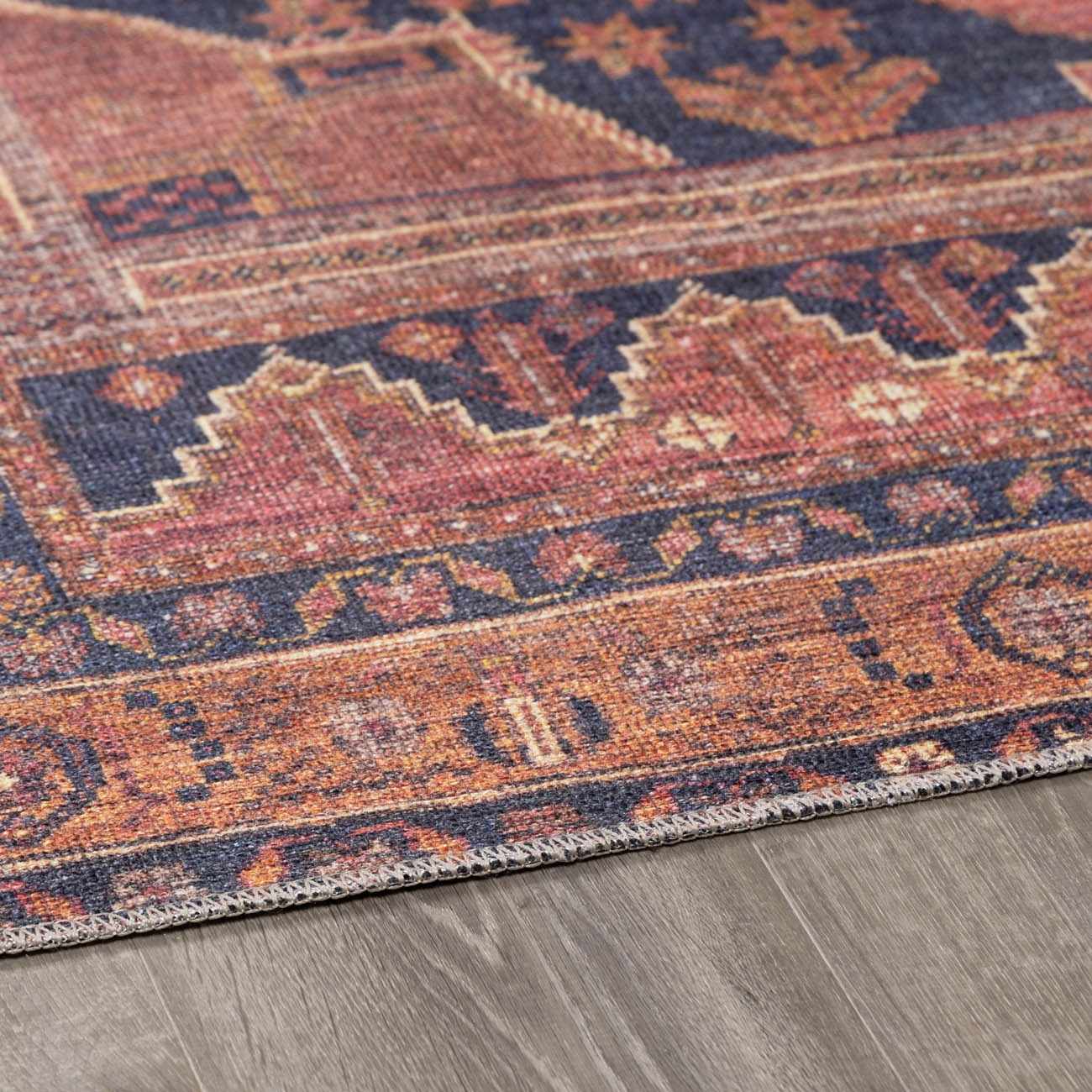 Malamote Vintage Flat Pile Washable Rug - thewrightstore