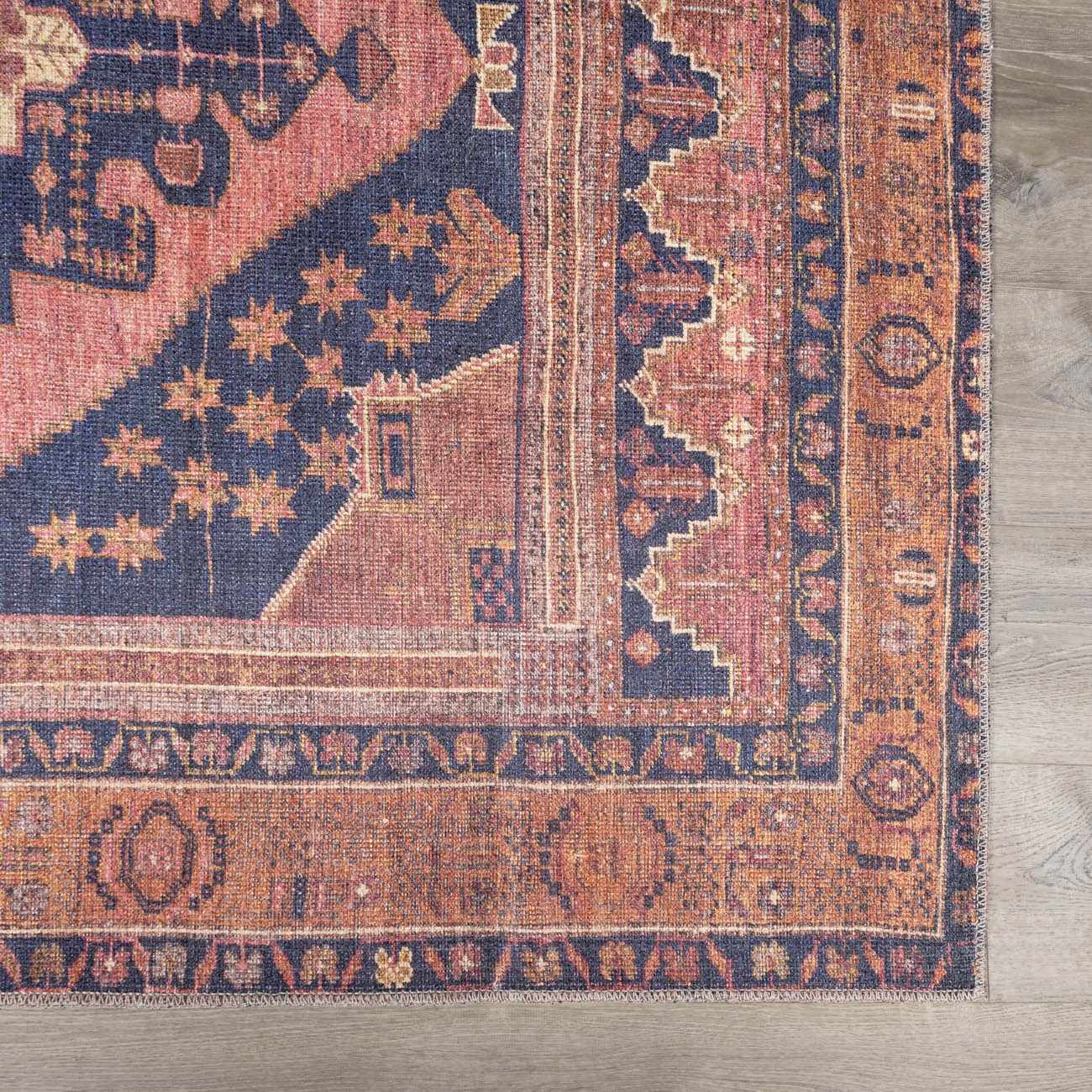 Malamote Vintage Flat Pile Washable Rug - thewrightstore