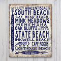 Martha's Vineyard Beaches Sign - Vintage Wood Look Vineyard Arrow Sign - thewrightstore