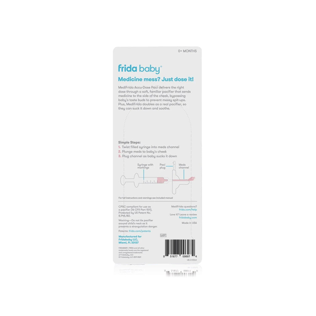 Medifrida Accu - Dose Baby Medicine Syringe with Pacifier Tip, Sick Baby Essentials - thewrightstore