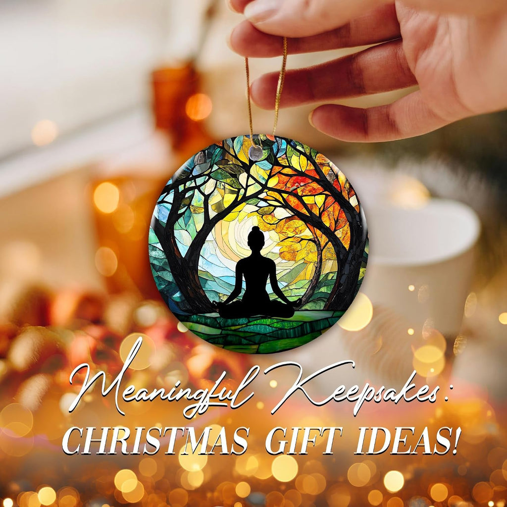 Meditation and Yoga Ornament 2025 for Spiritual Healing and Stress Relief - Tree of Life Inspirational Gift for Yoga Enthusiasts and Holiday Decor - thewrightstore