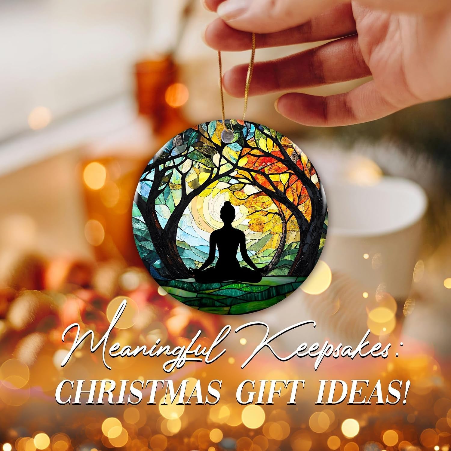 Meditation and Yoga Ornament 2025 for Spiritual Healing and Stress Relief - Tree of Life Inspirational Gift for Yoga Enthusiasts and Holiday Decor - thewrightstore