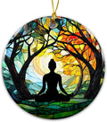 Meditation and Yoga Ornament 2025 for Spiritual Healing and Stress Relief - Tree of Life Inspirational Gift for Yoga Enthusiasts and Holiday Decor - thewrightstore