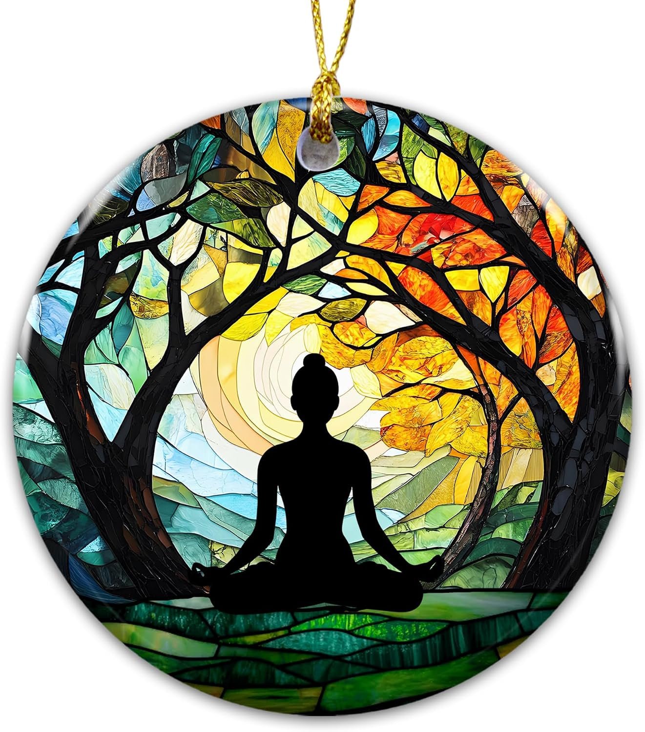 Meditation and Yoga Ornament 2025 for Spiritual Healing and Stress Relief - Tree of Life Inspirational Gift for Yoga Enthusiasts and Holiday Decor - thewrightstore