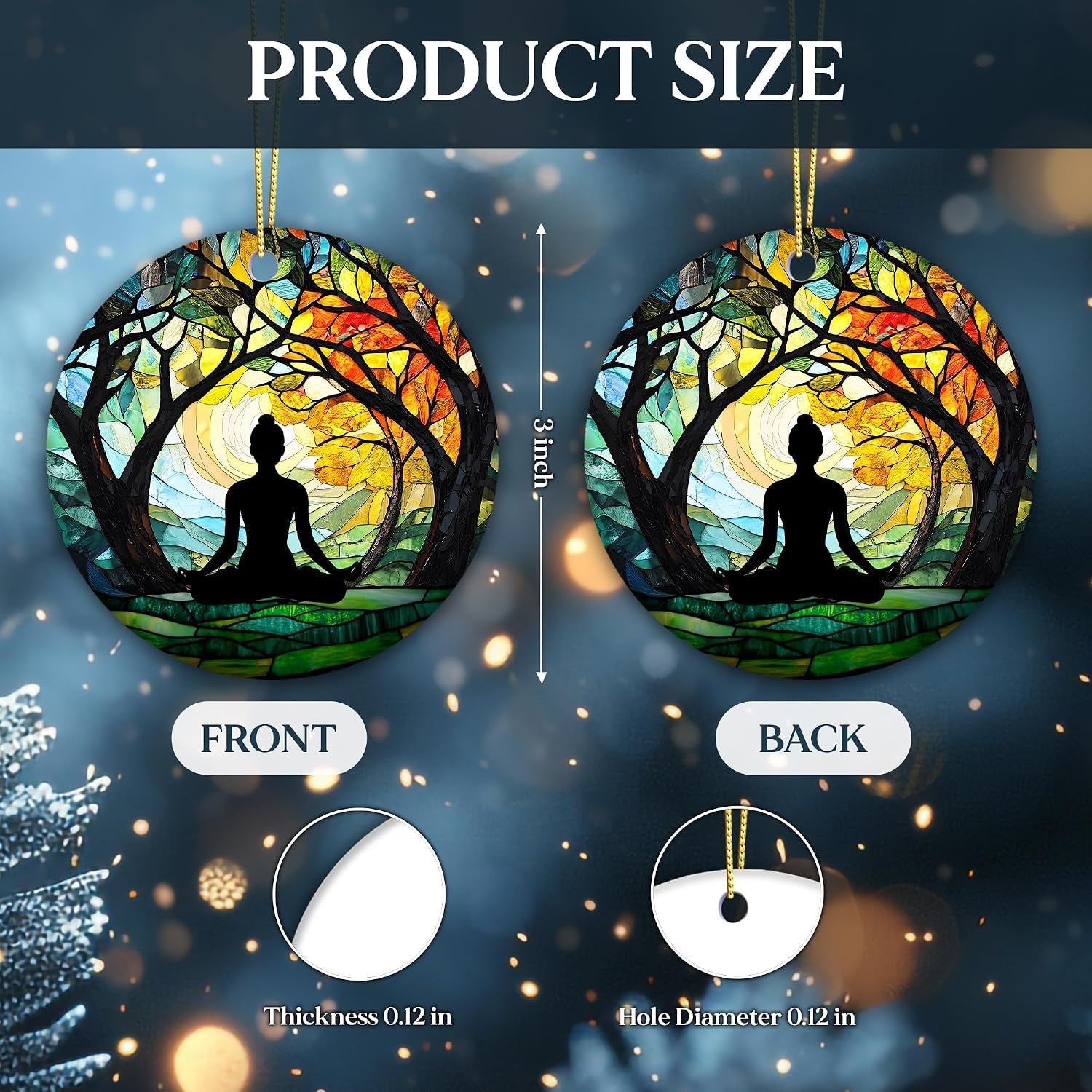 Meditation and Yoga Ornament 2025 for Spiritual Healing and Stress Relief - Tree of Life Inspirational Gift for Yoga Enthusiasts and Holiday Decor - thewrightstore