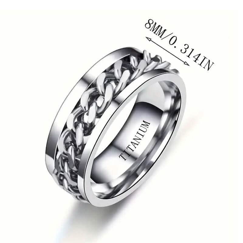 Men's 8mm Titanium Steel Ring - thewrightstore